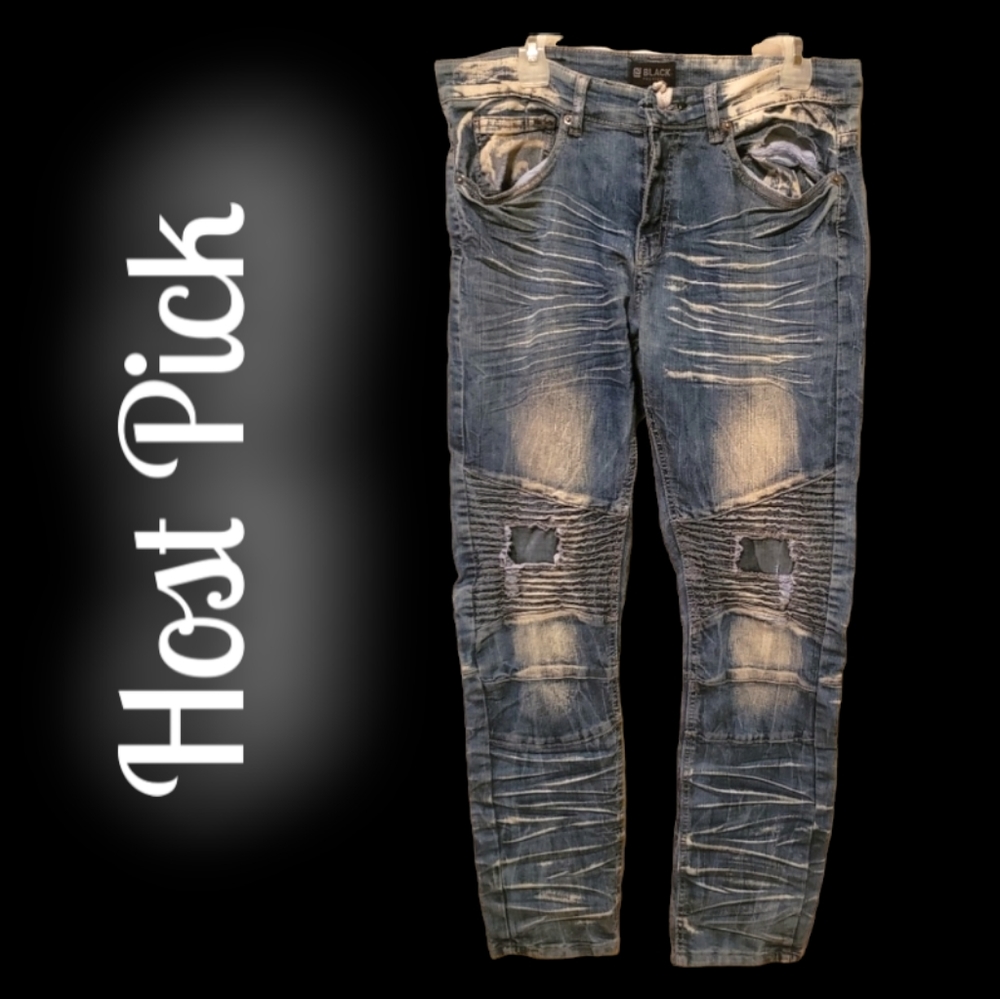 HOST PICK 😊 Vtg  Premium Black Skinny Flex Men's Blue Jeans